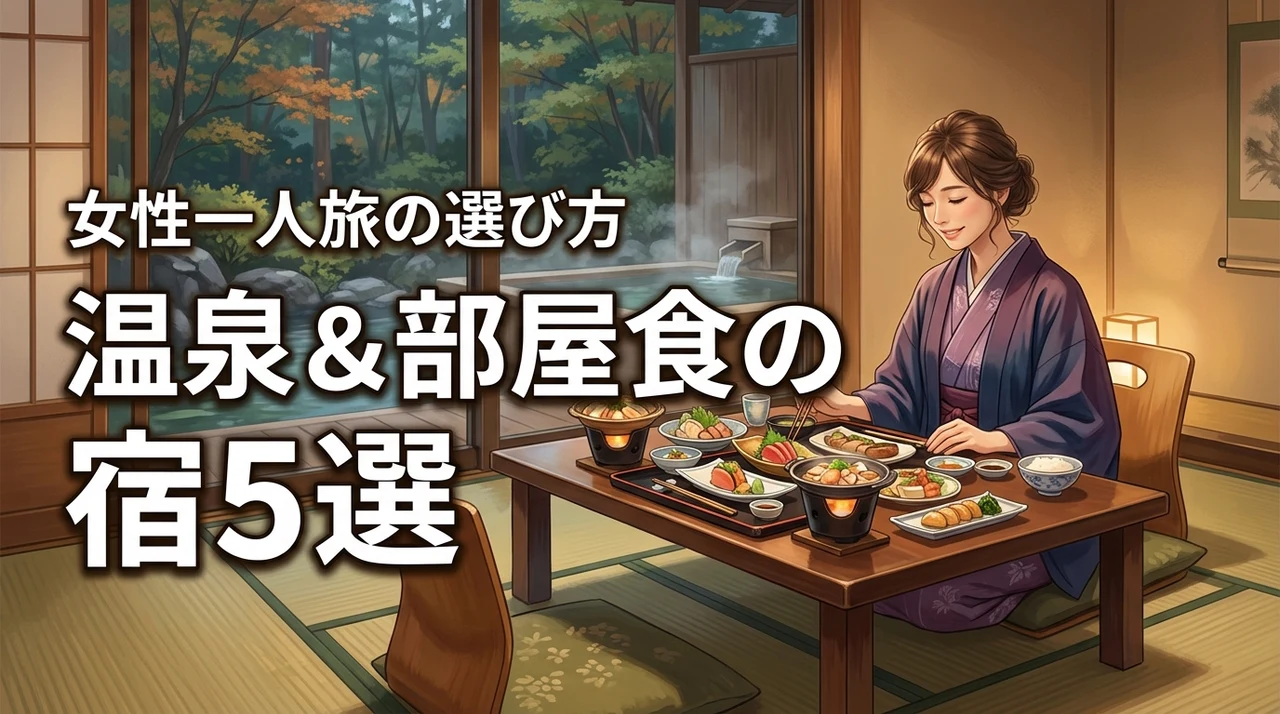 【女性の一人旅】温泉と部屋食を満喫する宿5選！自分へのご褒美に最適な選び方
